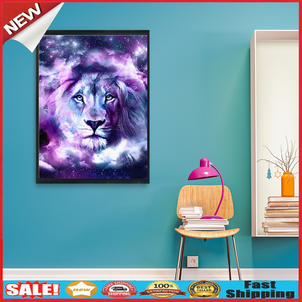 5D DIY Full Drill Colorful Lion Diamond Painting Rhinestone Canvas Picture  @
