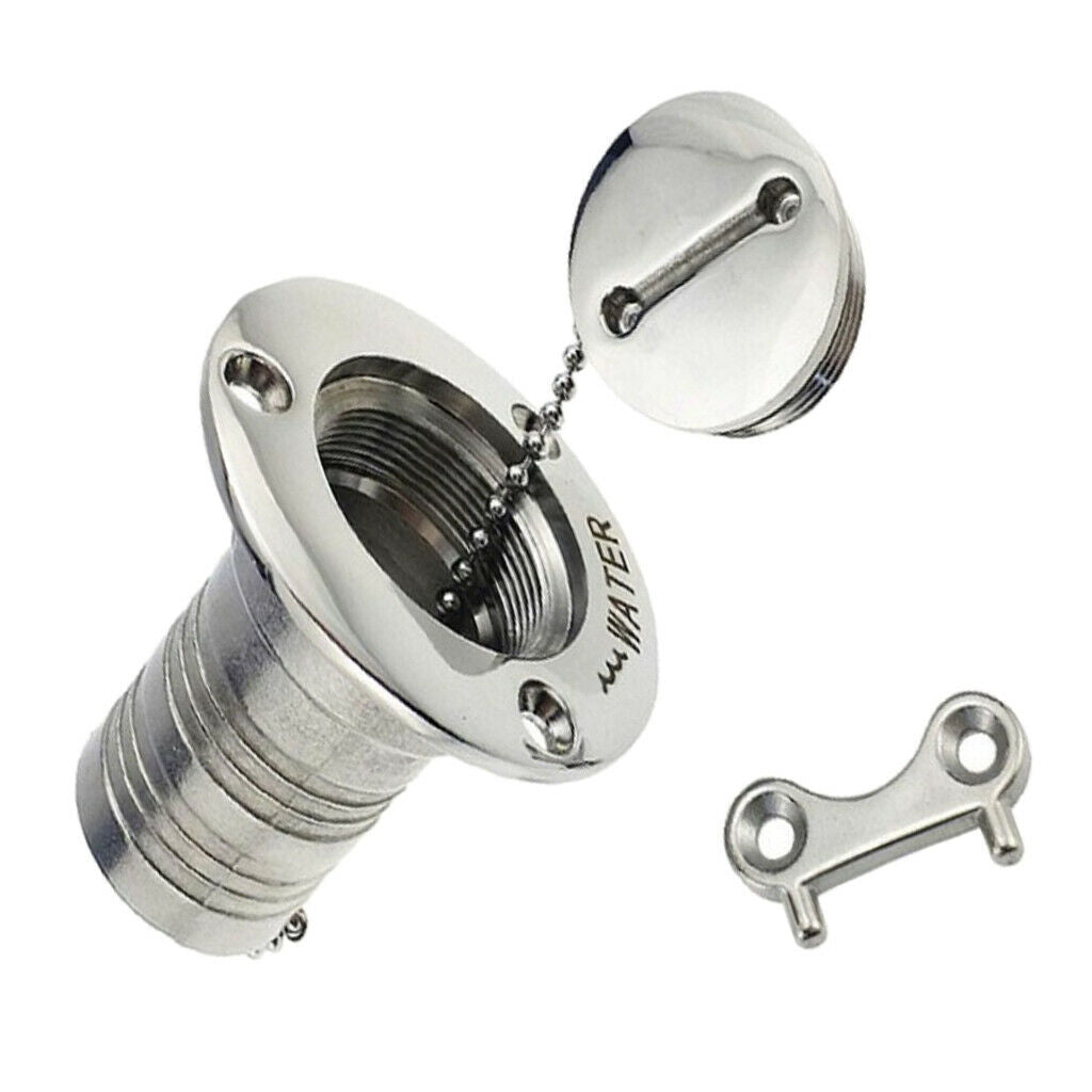 1-1/2" Marine Boat Deck Fill Filler for Fuel Water Tank Stainless Steel