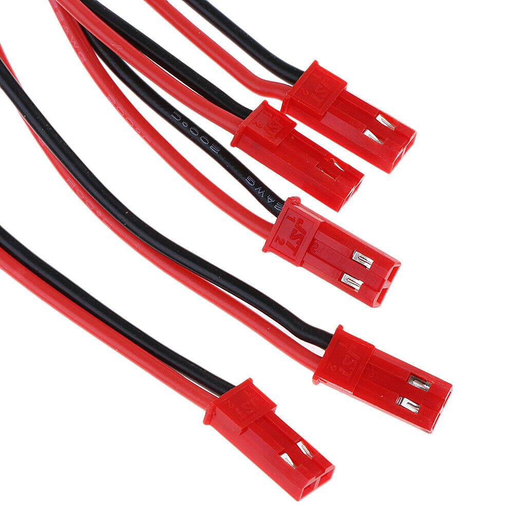 5x 100mm JST 2-Pin Male to Female Connector Plug Wire Cable Adapter Harness
