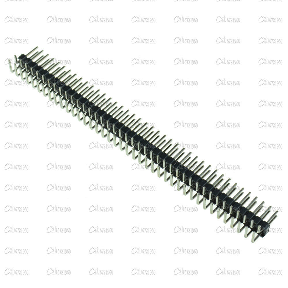 5PCS 2.54mm 2 x 40 Pin Male Double Row Right Angle Pin Header Strip