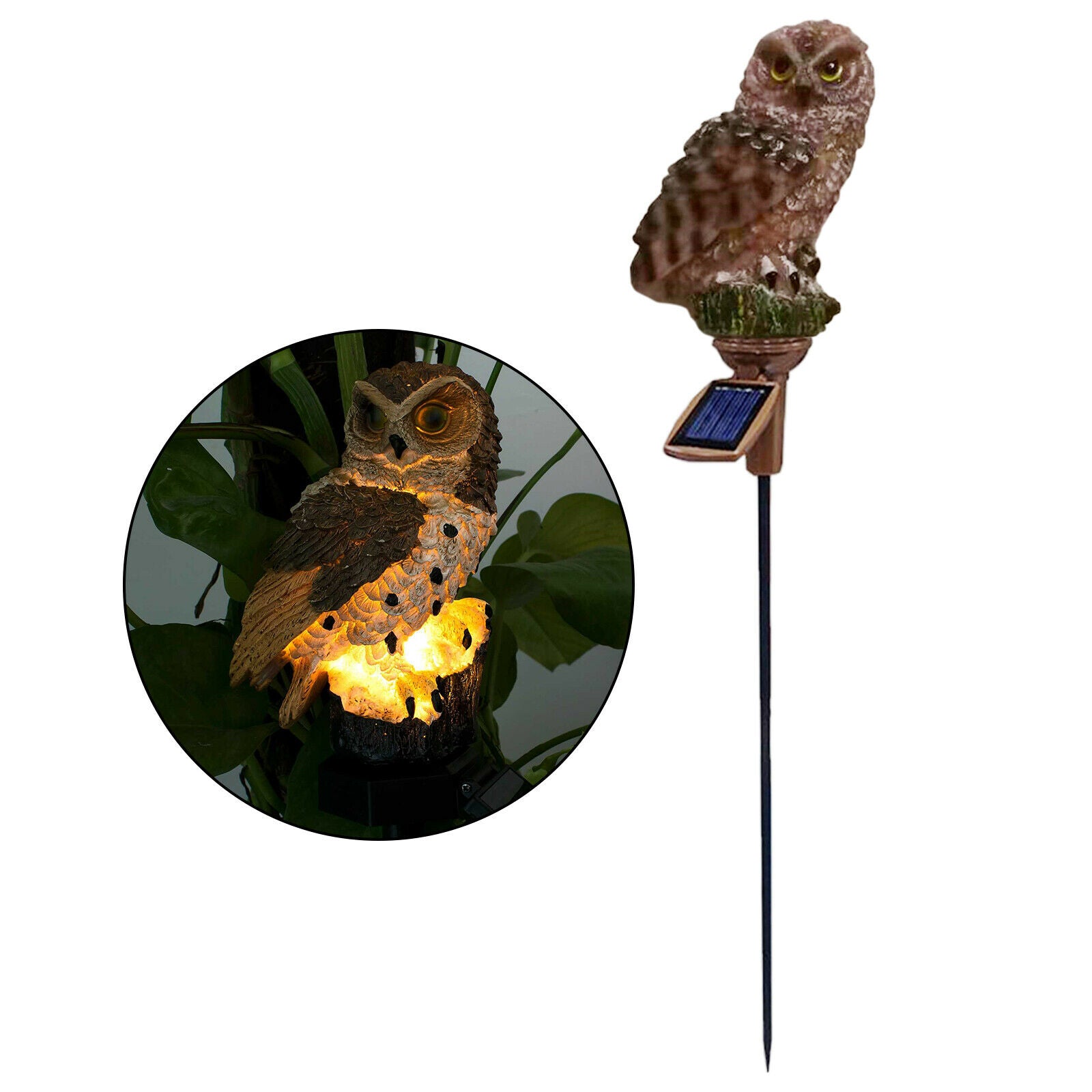 Owl Garden Solar Lamp Outdoor LED Decoration Landscape Light Household Browns
