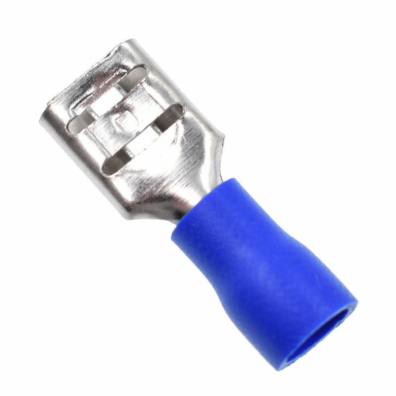 100X FDD2-250 Blue Metal Spade Insulated Wire Crimp Splice Terminal Connector