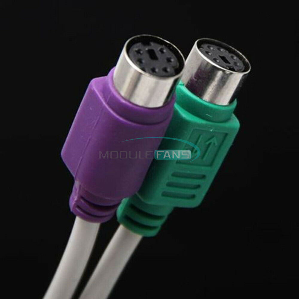 PS2 Dual Female to USB Male Converter Adaptor Cable F/M for Mouse Keyboard