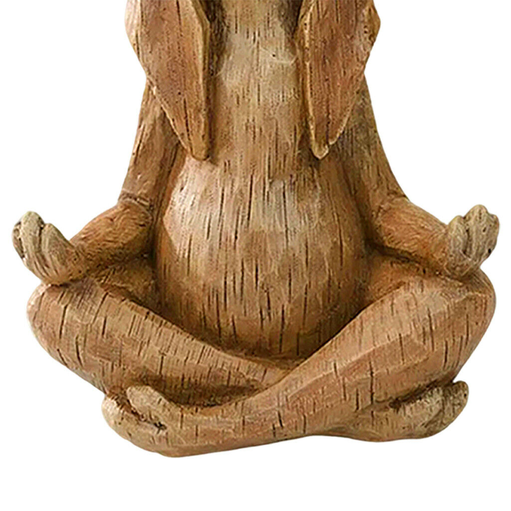 Zen Rabbit Statue Craft Garden Yard Tabletop Indoor Outdoor Sculpture Decor