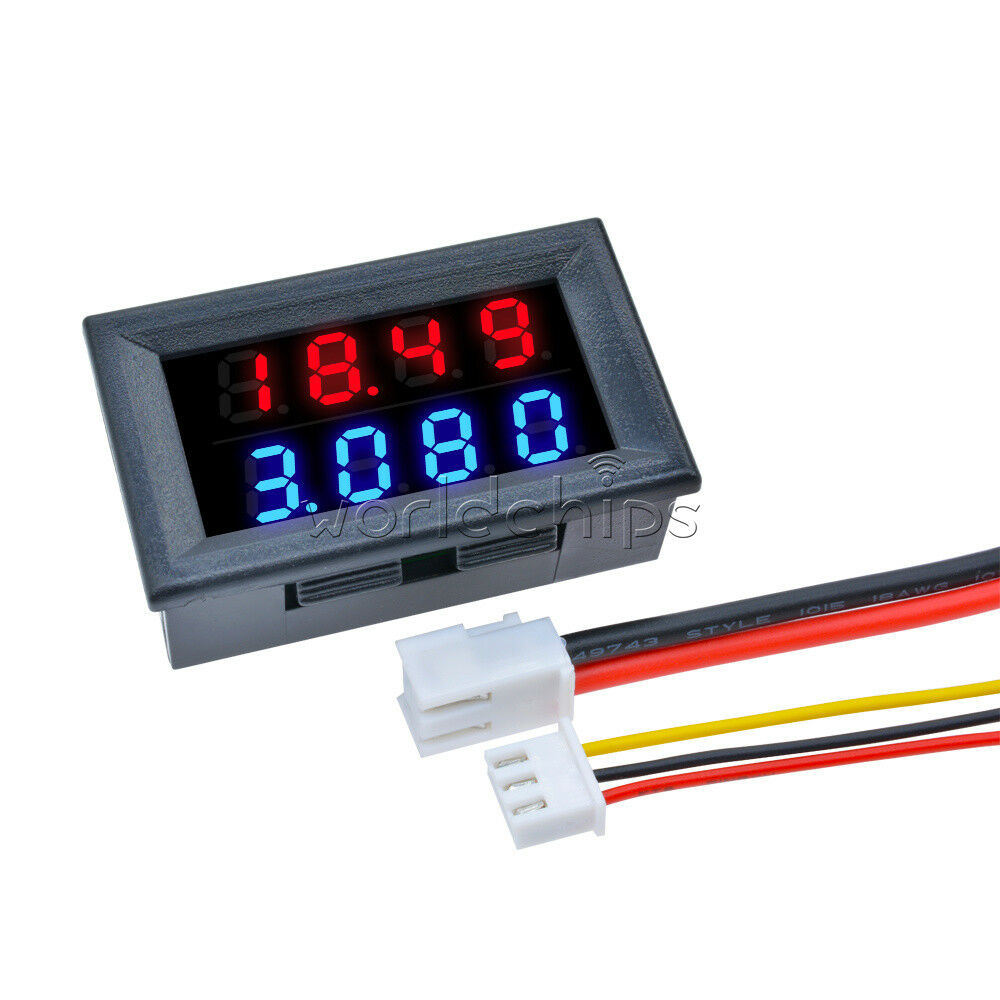 10A Voltmeter Ammeter Blue +Red LED Dual Digital Volt Amp Meter Gauge DC 200V