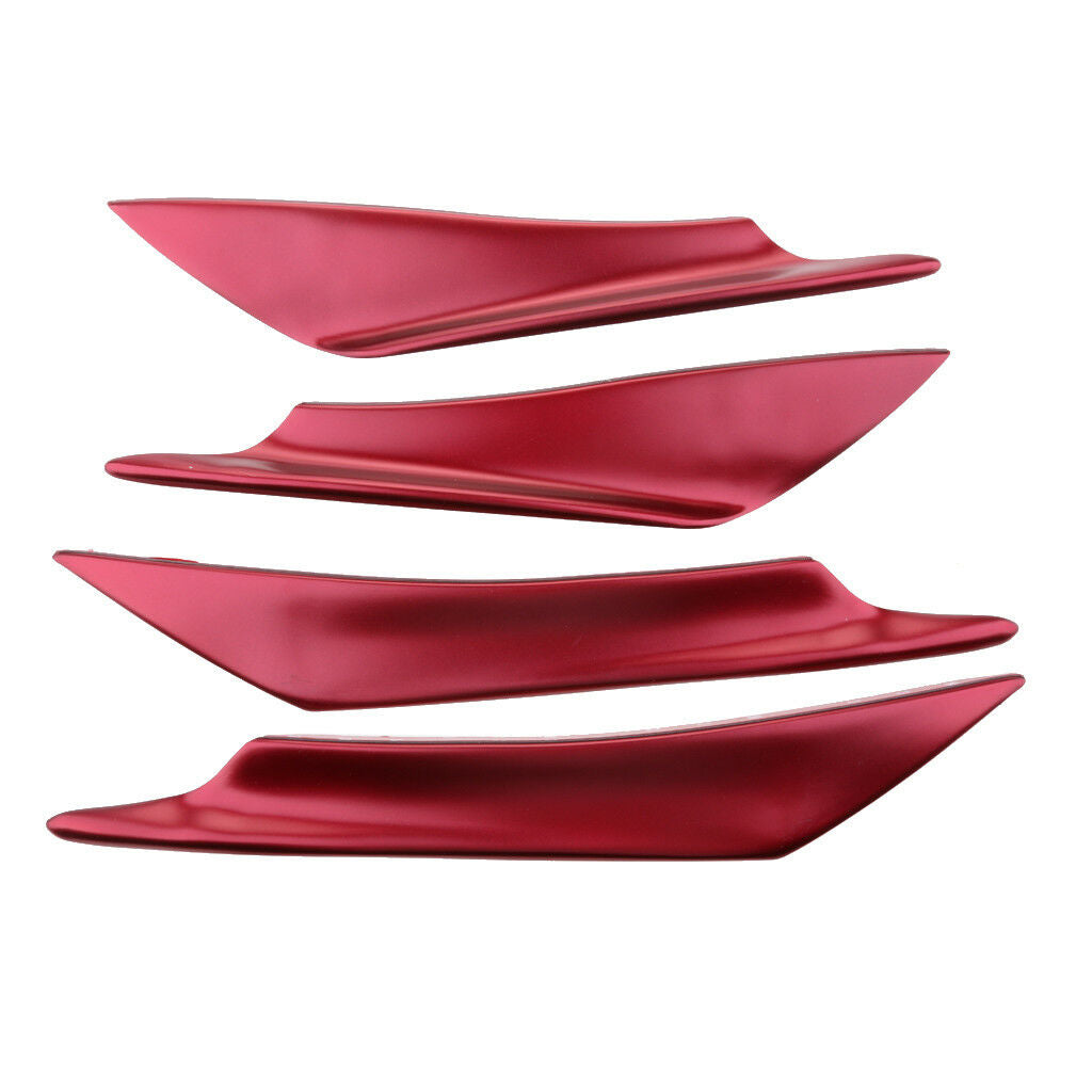 4 Pieces Red Car Universal Front Bumper Spoiler Lip Splitter Fins