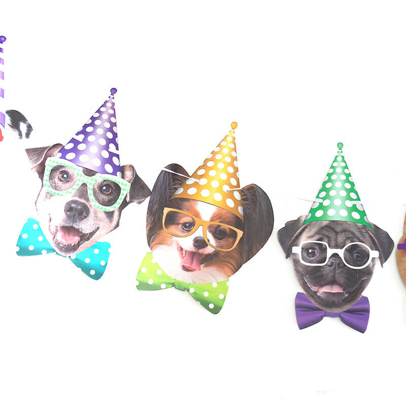 Dog Decor Banner Bunting Garland Banner Pet Party Decor Pet Birthday Fla .l8