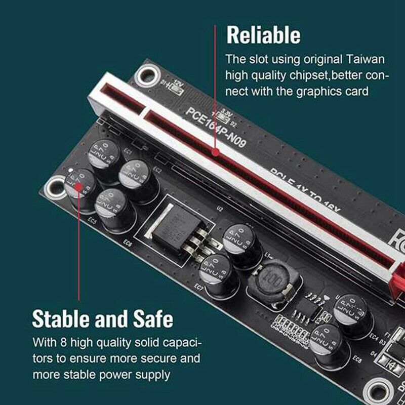 VER009S Plus PCIE Riser Card Ver 009S Sata 15 Pin to 6 Pin Express 1X 4X 8X G9Y3