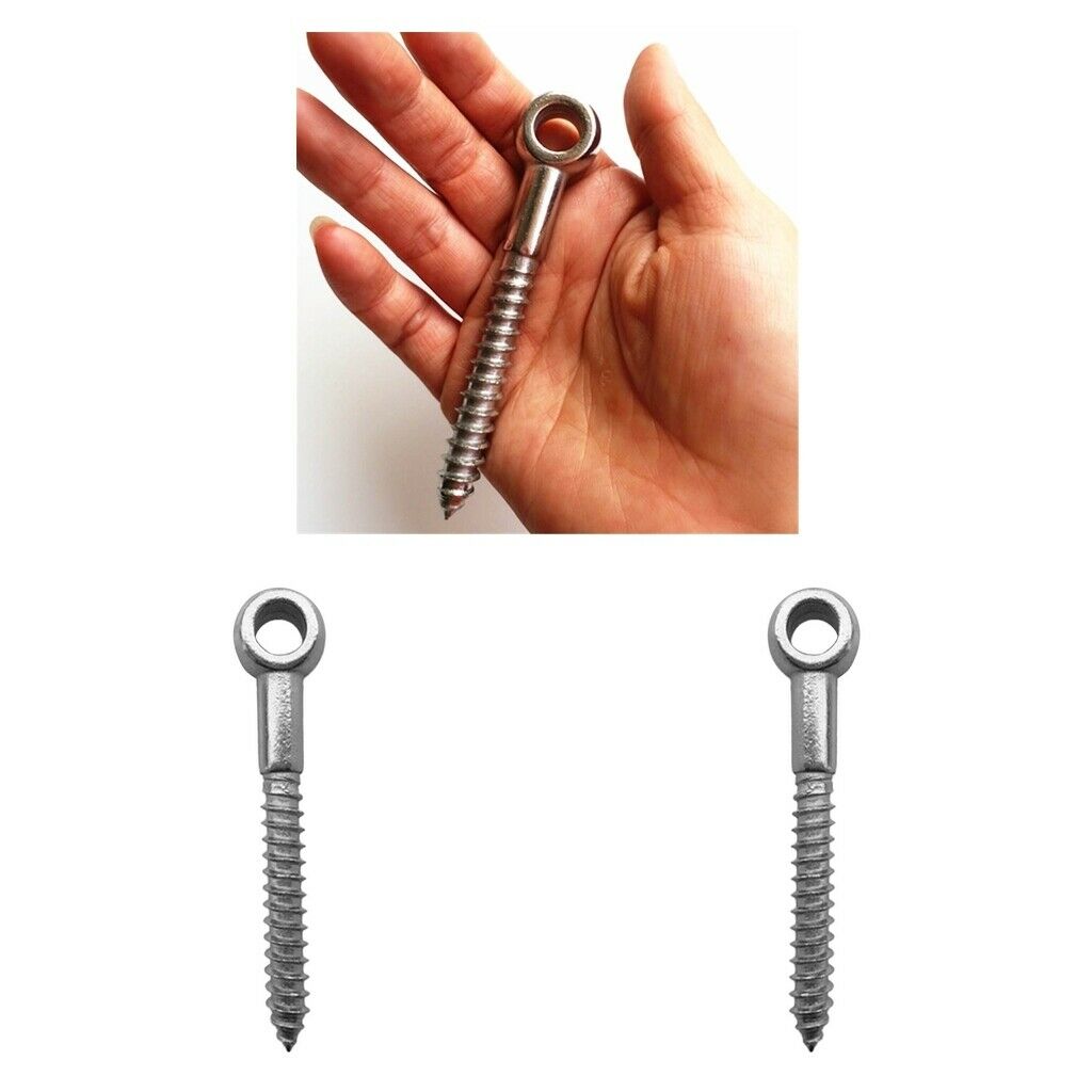 3x Stainless Steel Screw Bolts Made of Stainless Steel 316 Eyelet Hooks with