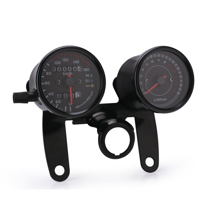 Motorcycle Odometer 2 in 1 LED Backlight Odometer & Tachometer Speedometer