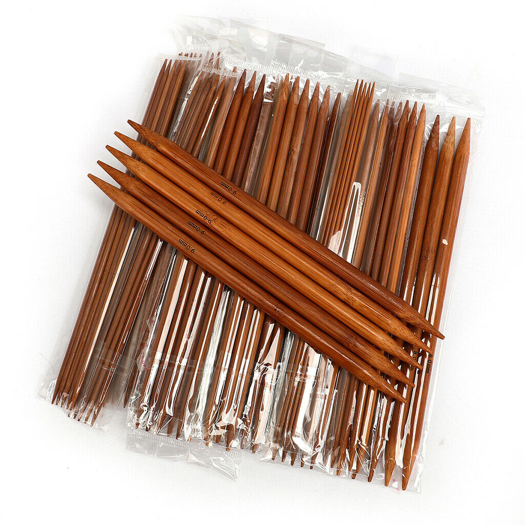 Dual Pointed Bamboo Knitting Needles Stitches 5 Needles/Size 20cm Length