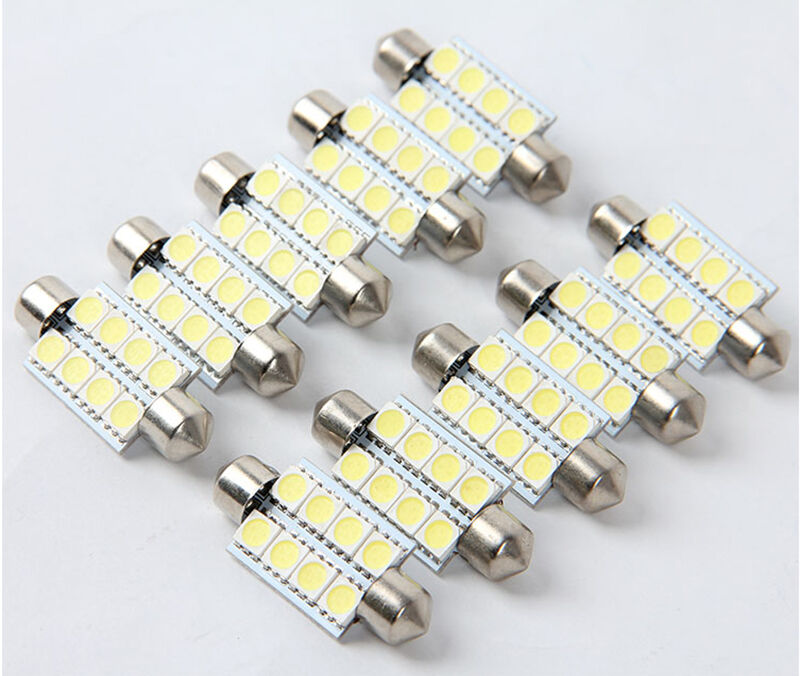 10X 5050 41mm 8SMD Car Interior Dome Festoon LED Light Bulbs Lamp DC12VBDAU