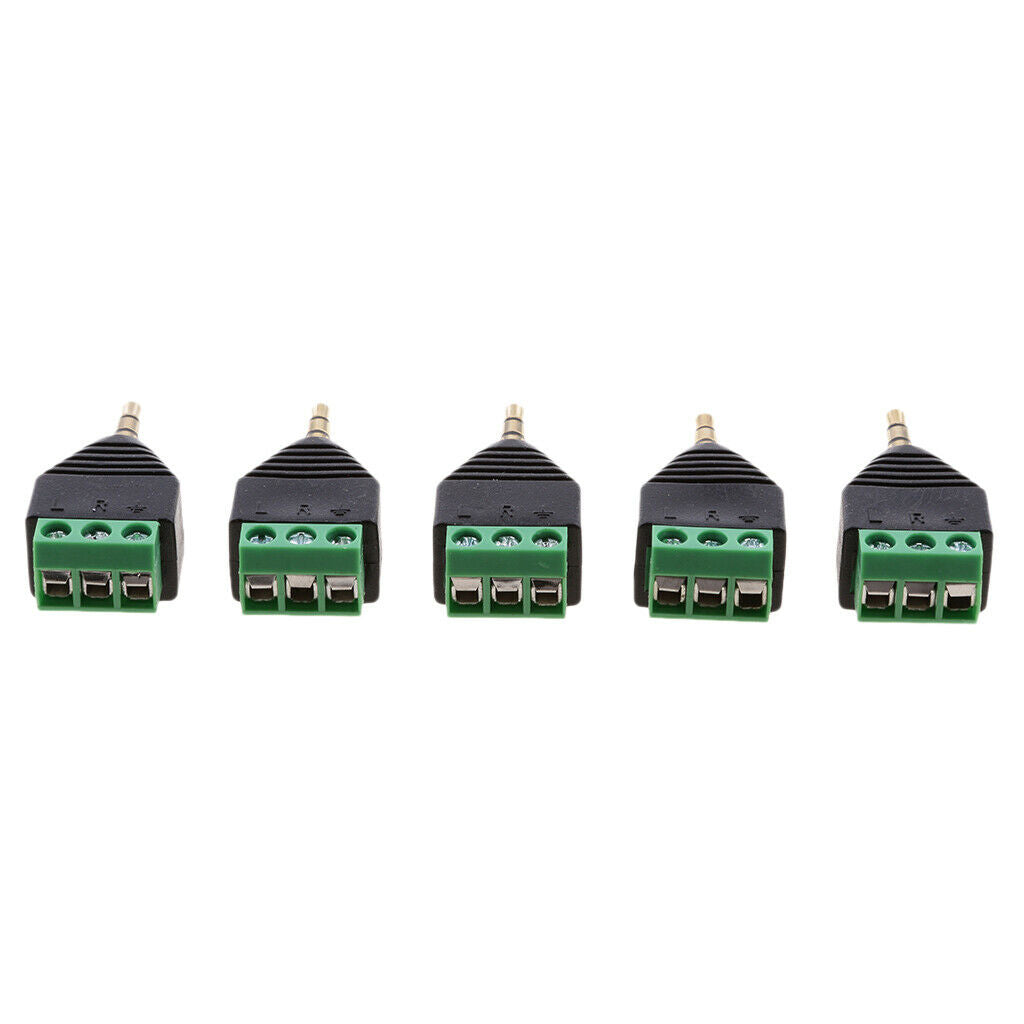 5 Pieces TRRS 3 Pole 3.5mm Male to 3 Pin Female Balun Adapter for Earphone