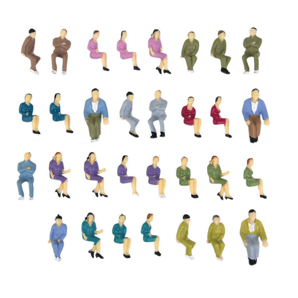 50 Pieces 1:50 Plastic Train Painted People Street Figures Diorama Parts