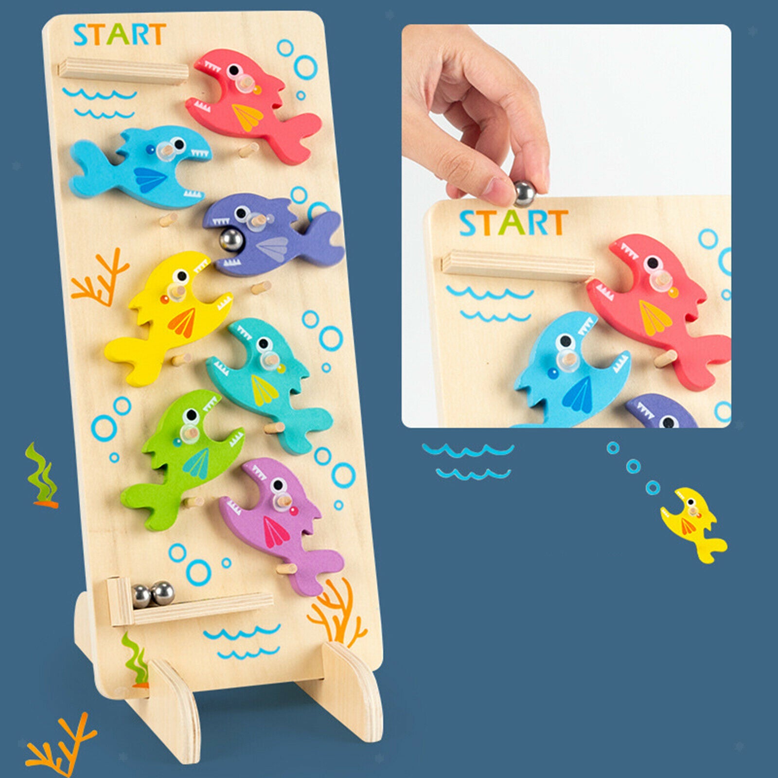 Wooden Double-Sided Sliding Game Toys Slide Car Inertia Develop Kids Skill