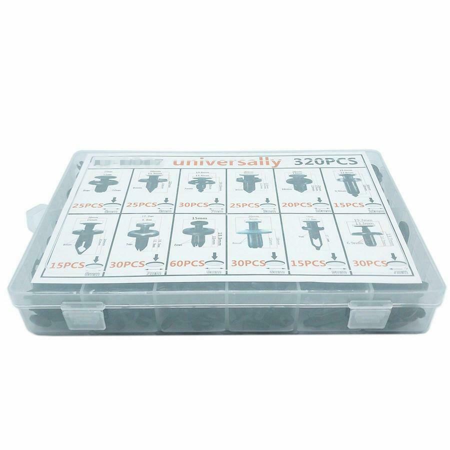 320Pcs Car Mixed Fastener Clip Screws w/ 6Pcs Remove Repair Tool Kits Universal