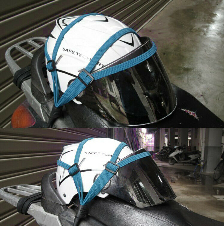 Motorcycle Retractable Strength Helmet Elastic Band Rope And Hooks