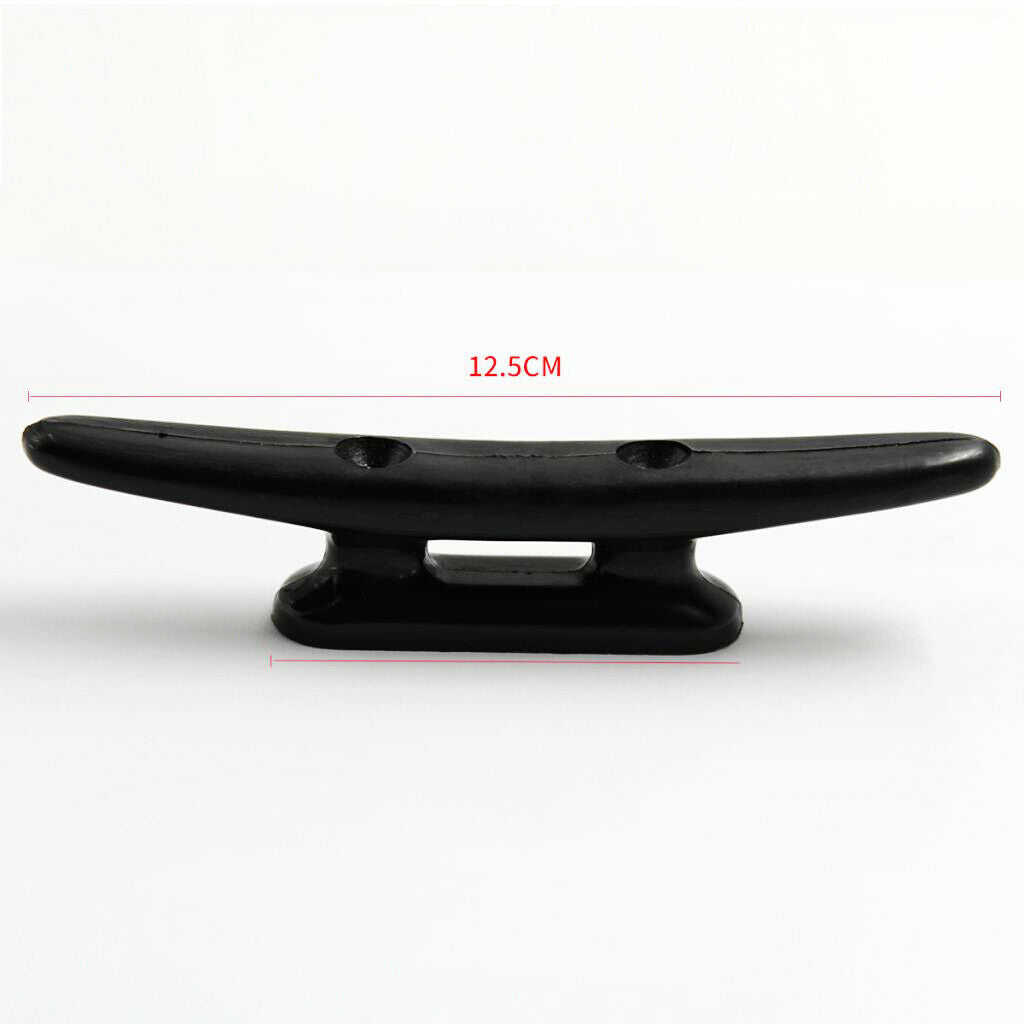 Boat Marine or Dock Cleats Heavy Duty Black Nylon 5 inch Open Base Cleat