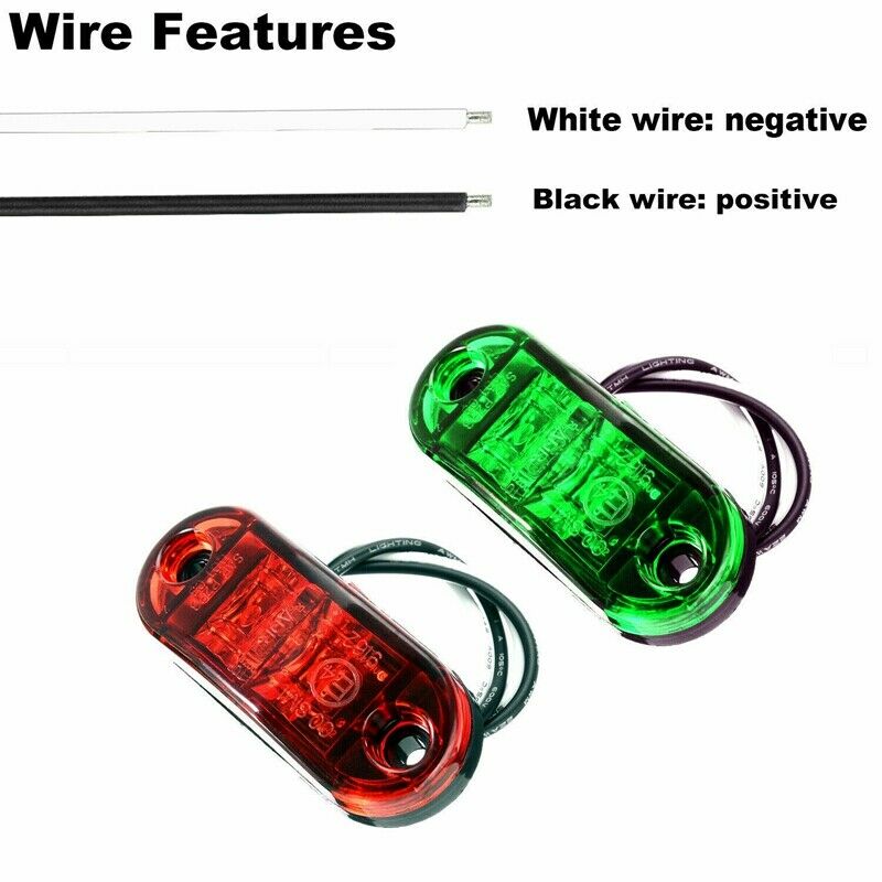 4 x 2 LED Red/Green Marine Boat Navigation Lights 10-30V Boats Running Light TP3