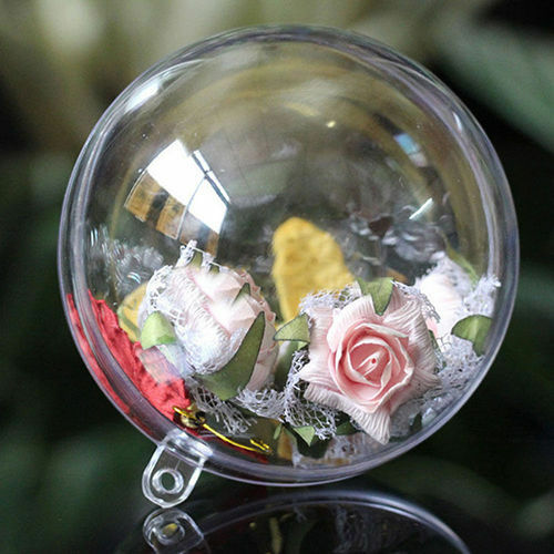 10pc Clear Fillable Candy Box Christmas Bauble Xmas Tree Ball Ornament Dec.l8