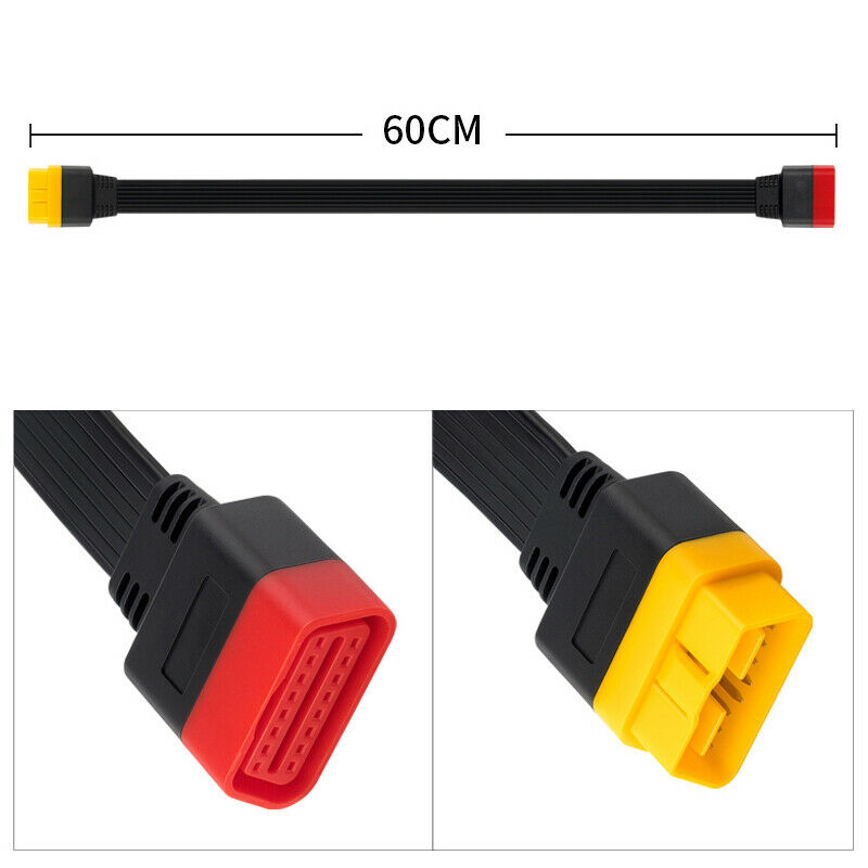 60CM 16Pin Car OBD2 Cable Plug Male to female Adapter Diagnostic Connector Wire