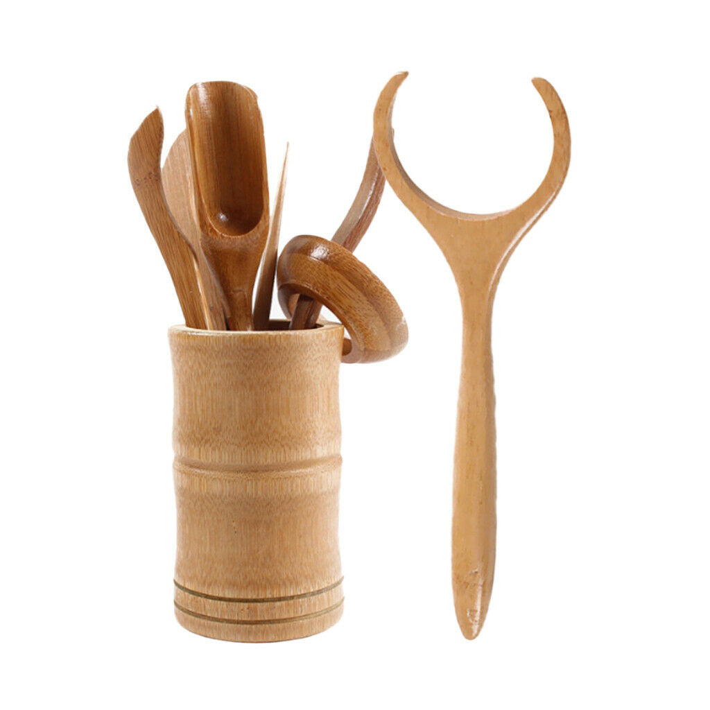 7 Pieces Tea Tools Set of Six Bamboo Crafts Tea Utensils Tea Needles Suit