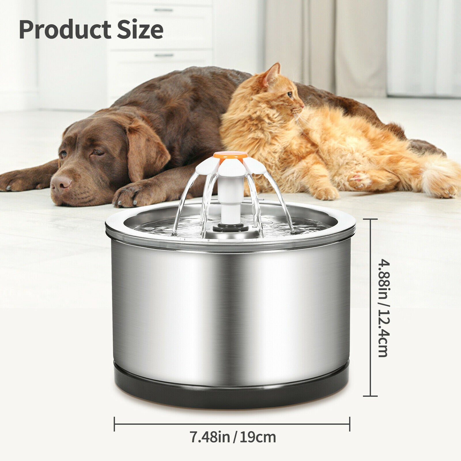Cat Water Fountain Pet Waterfall 3 Models Drinking Bowl with Filters Healthy