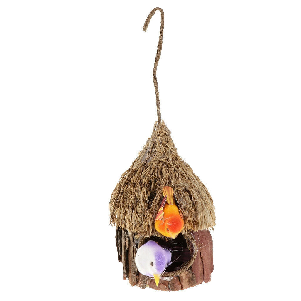 2Pcs Hanging Wildlife Bird Lounge Nest Garden Pocket Birds Rest House Handmade &