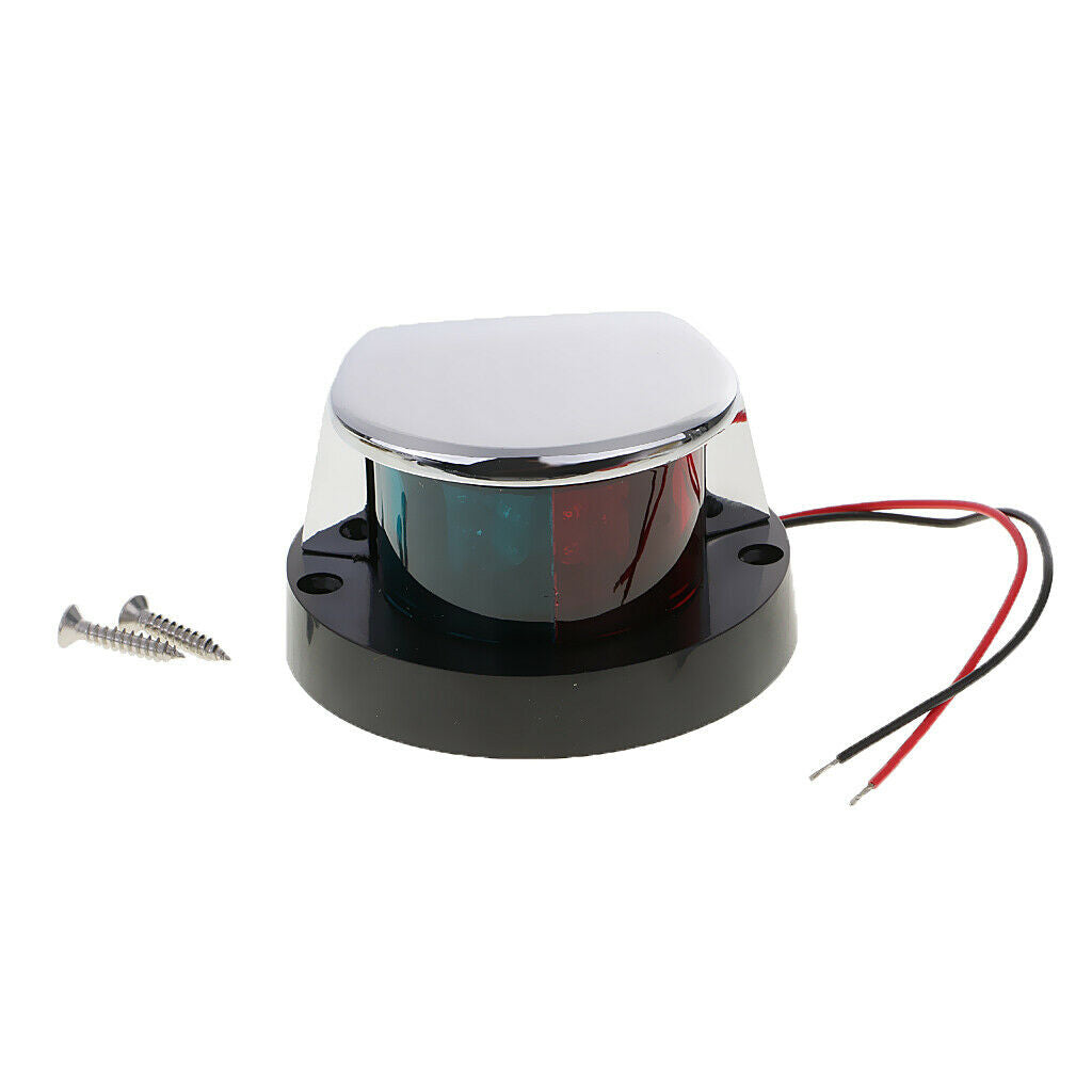 12V Stainless Boat Marine LED Bow Navigation Light Bi Color Red Green Lens