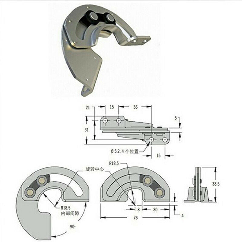 Hidden sliding hinges 90 degree limit hinge R6 carbon steel cabinet door .l8