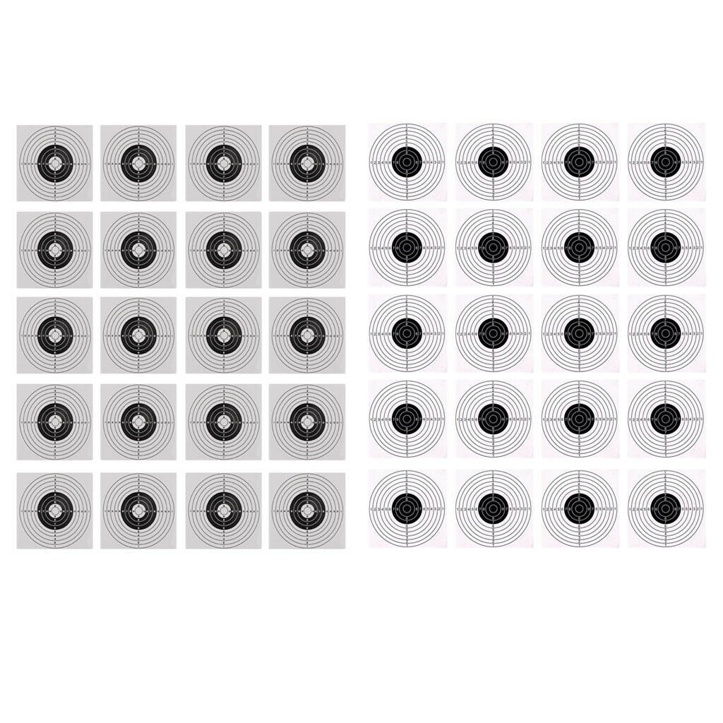 40Pcs Paper Targets Shooting Cardboard 14x14cm Archery Training Accessories