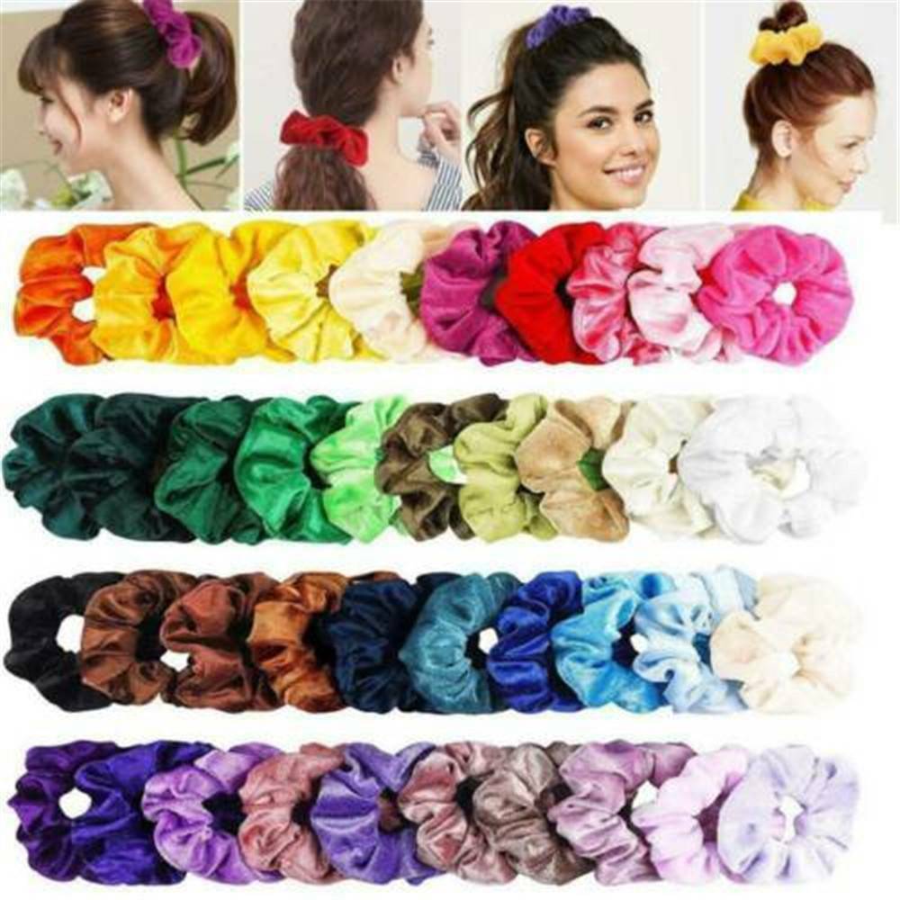 12 Pack Velvet Hair Scrunchies Hair Ties Elastic Hair Bands Women Girls' Ropes