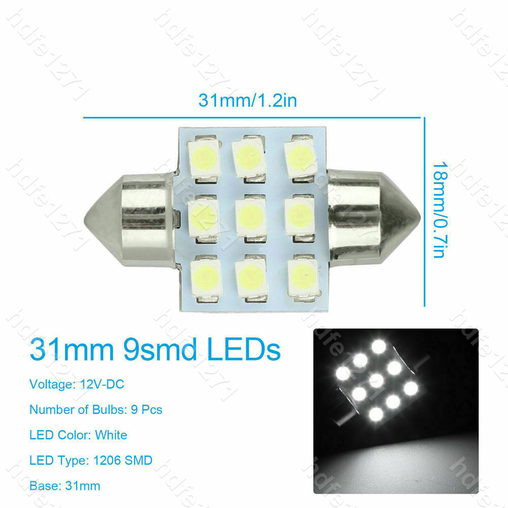 20pcs LED Car Light Bulb Interior Map Dome Trunk License Plate Lamps Kit