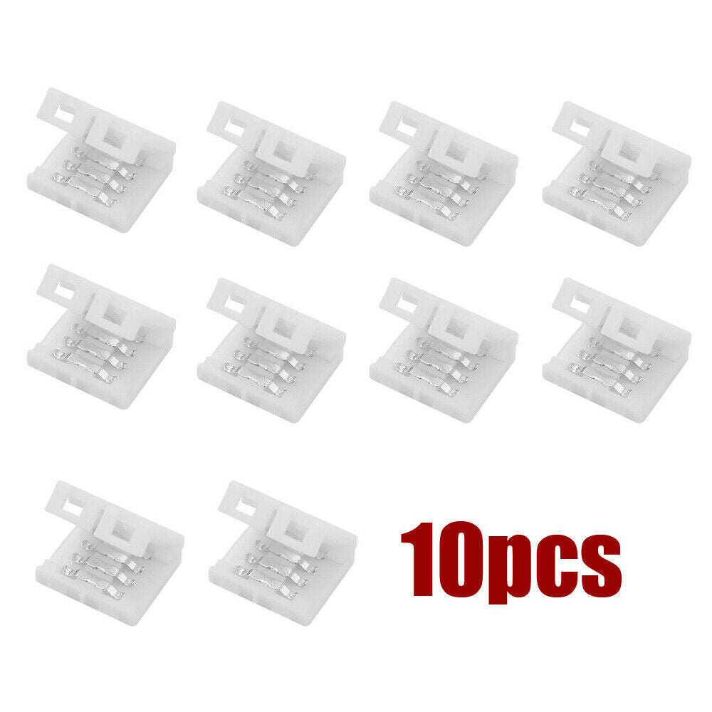 10x 10mm 4pin Solderless Connectors Adapter For 5050/2835 RGB LED Strip Light