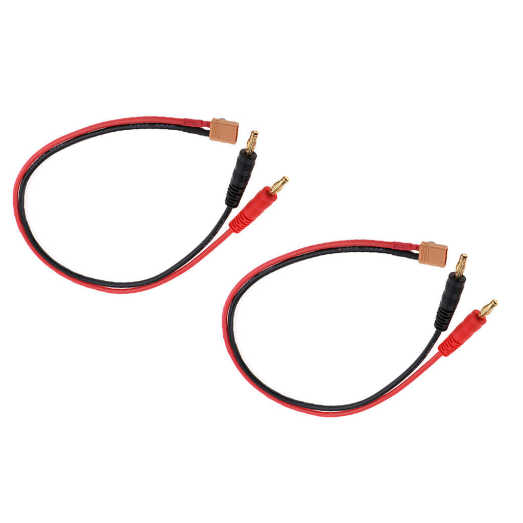 2 Pieces XT30 Up to 4.0 Mm Banana Plugs, 16 AWG Cable, Connection for RC Lipo
