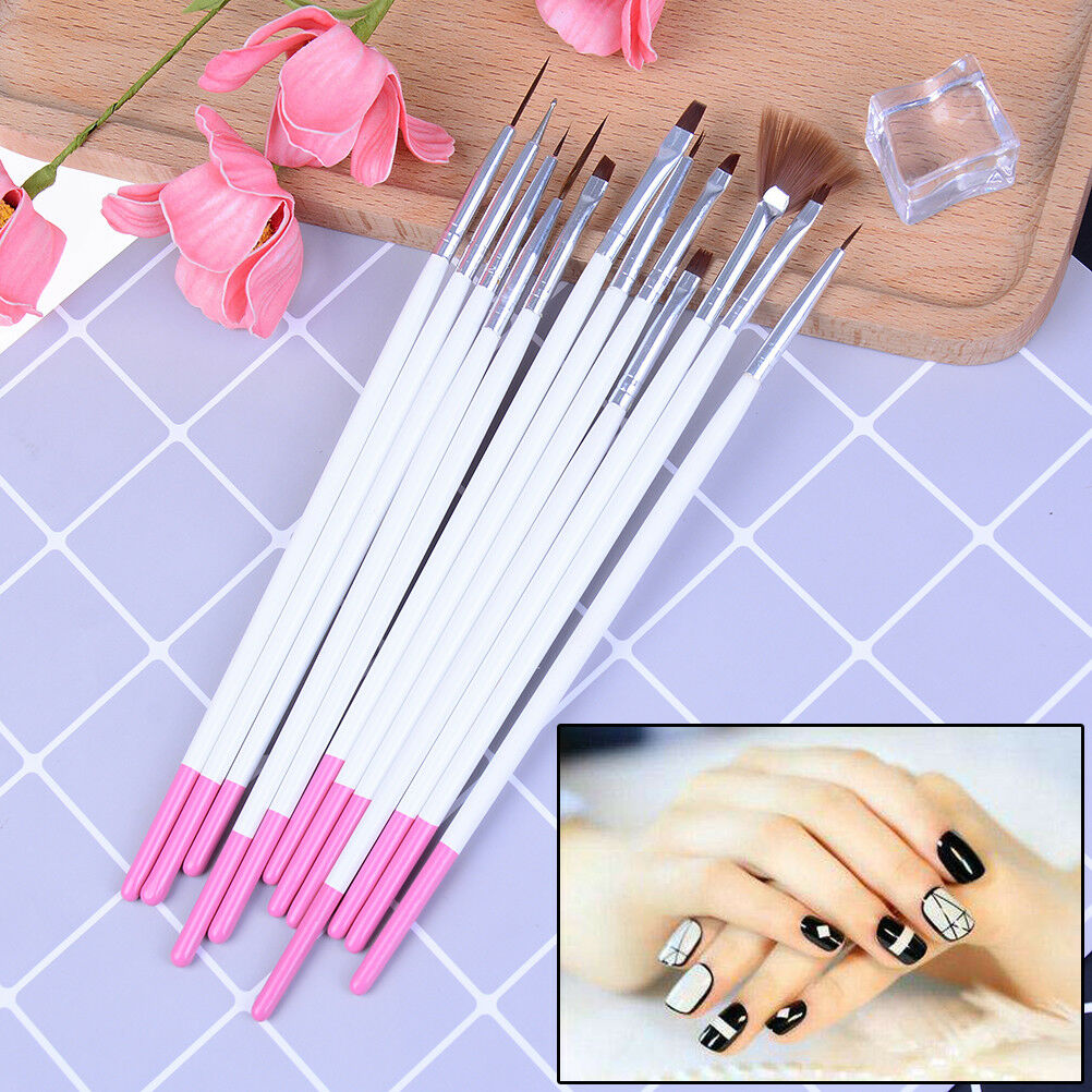 12Pcs Nail art decorations brush set tools DIY painting dotting pen nail tips.DD