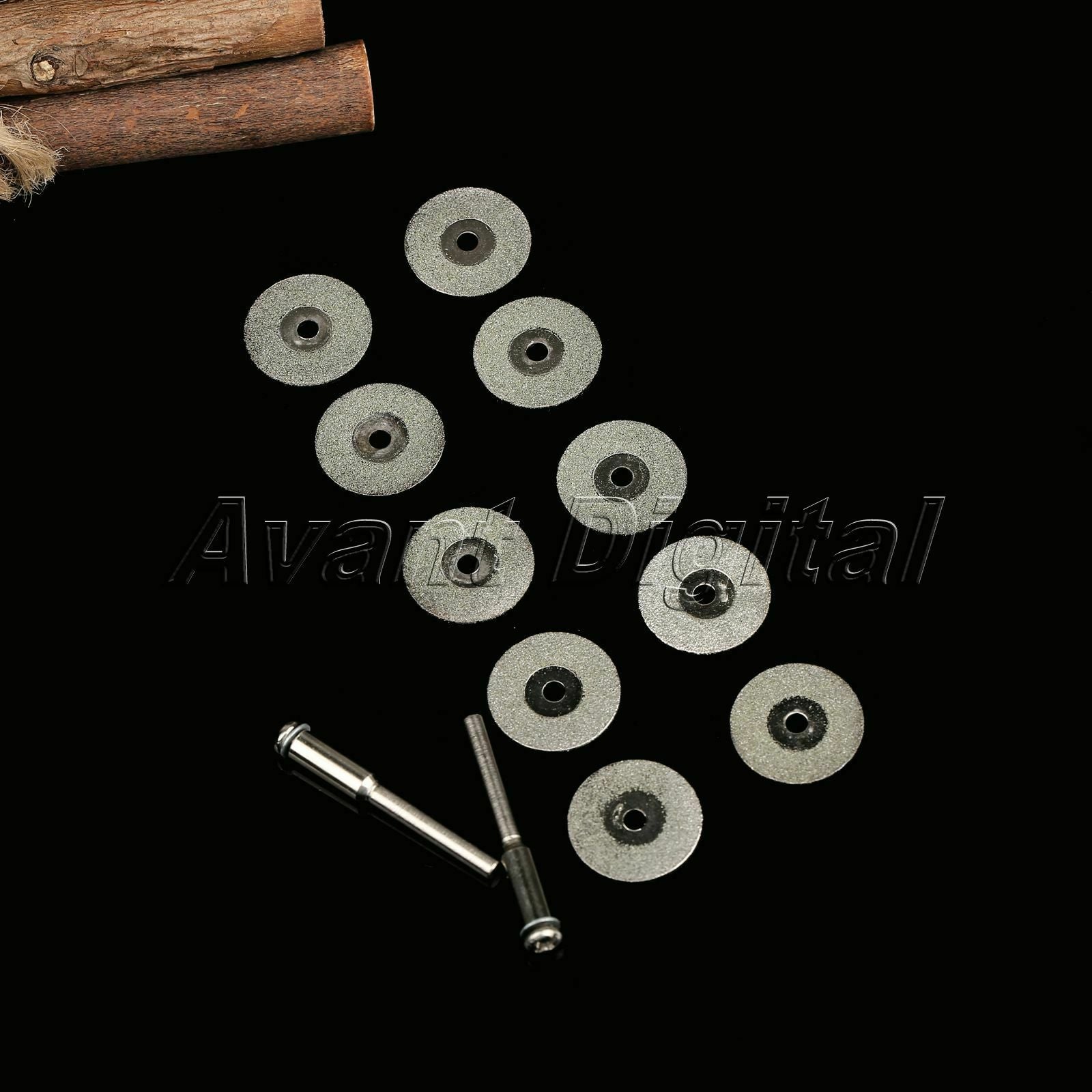 10X 18mm Rotary Diamond Coated Cutting Off Disc Blade Wheel + 2 Mandrel Arbor