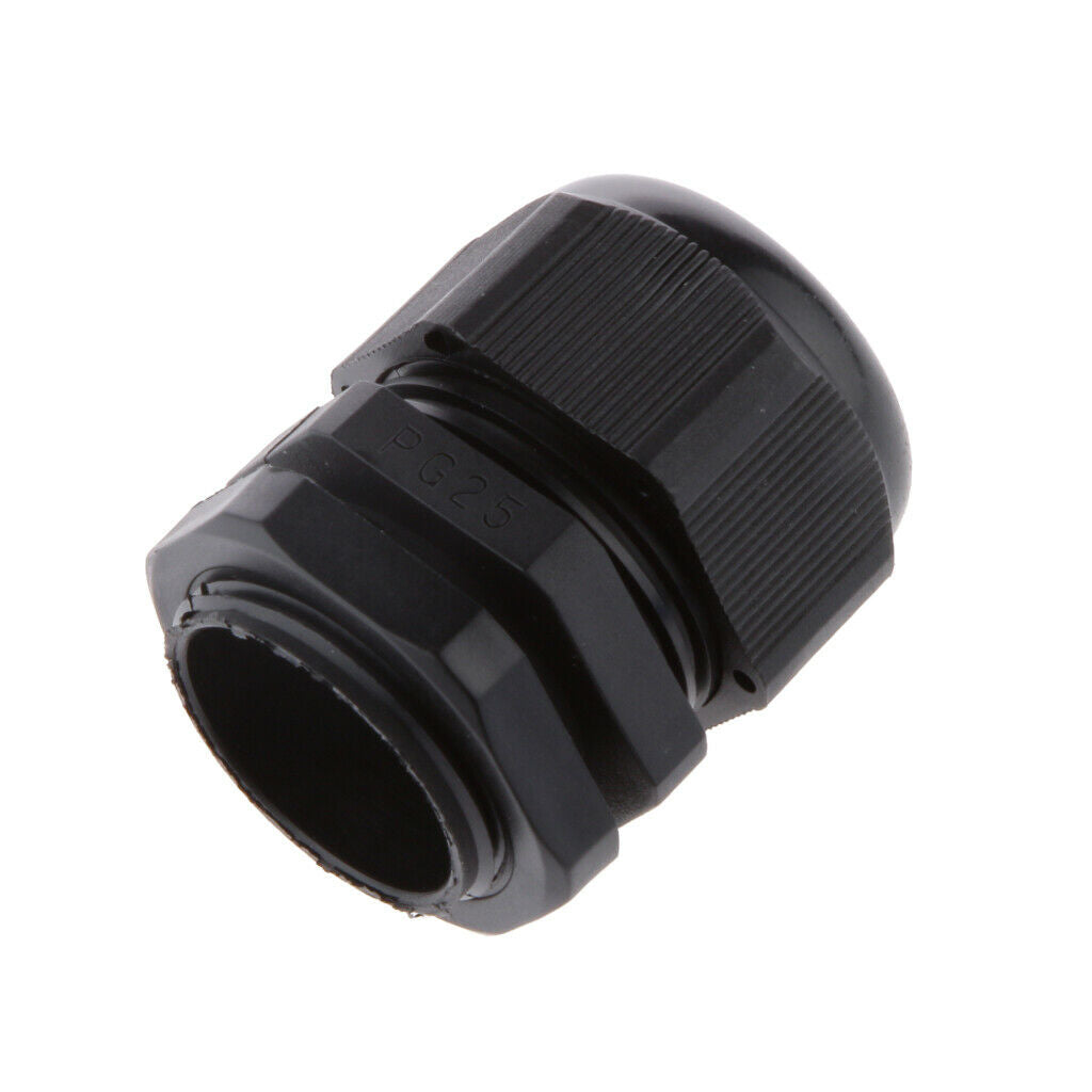 10PCS PG25 Black Plastic IP68 Waterproof Cable Gland Connector 16-21mm