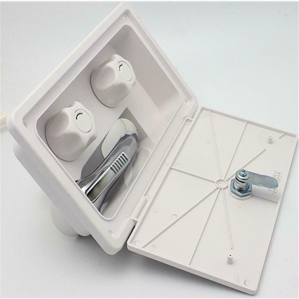 Premium White Shower Nozzle Box Set Sprayer Holder For RV with Lock&Keys