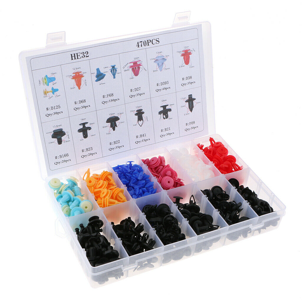 470 Pieces Car Push Pin Rivet Retainer Trim Moulding Clip