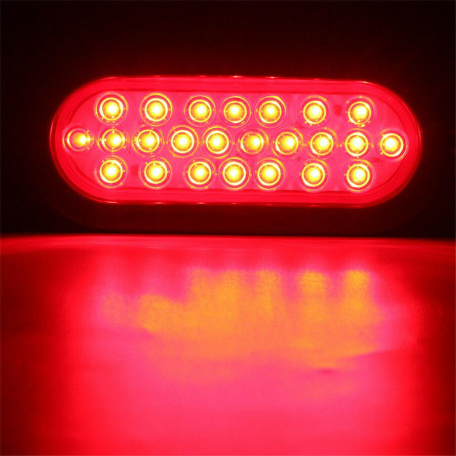 2x 6'' Durable 24LED Sealed Red Lens Stop/Turn Signal/Tail  Reverse Light Bar