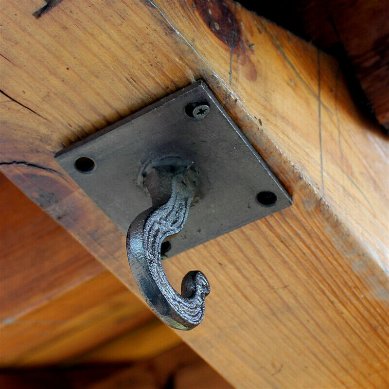 Cast Iron Ceiling Hook Screws Black Kitchen Beam Hanging Basket Hanger Easy Fit