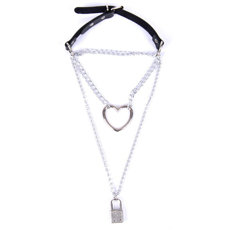 Gothic Lock Chain Multilayer Choker Necklace Sexy Collar Neck Ring Jewelr.l8