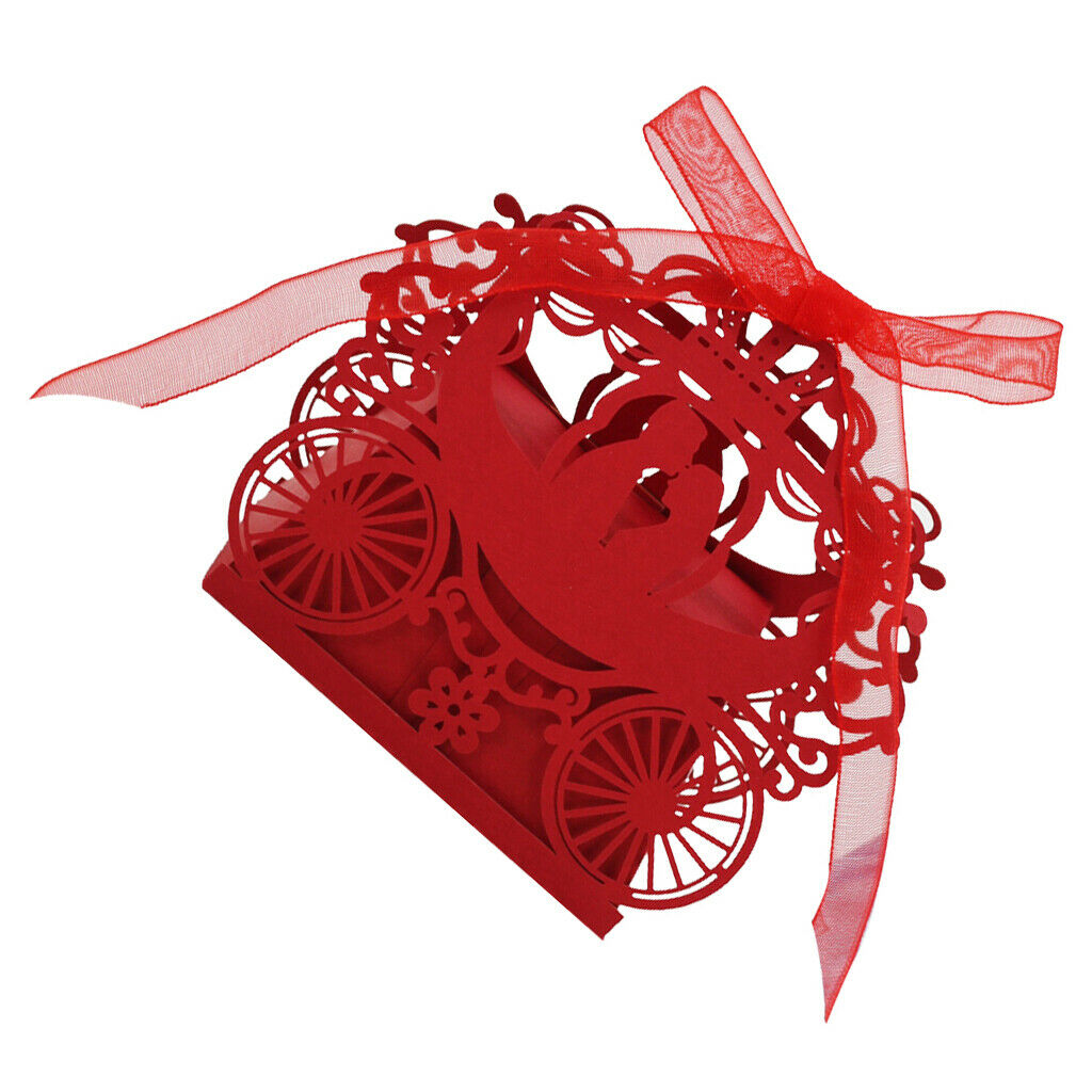 20pcs Pumpkin Car Gift Candy Boxes w/ Ribbon Wedding Party Favor Red