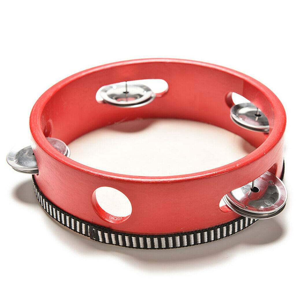 6"  Head Tambourine Drum Musical Instrument Dance Party KTV Red