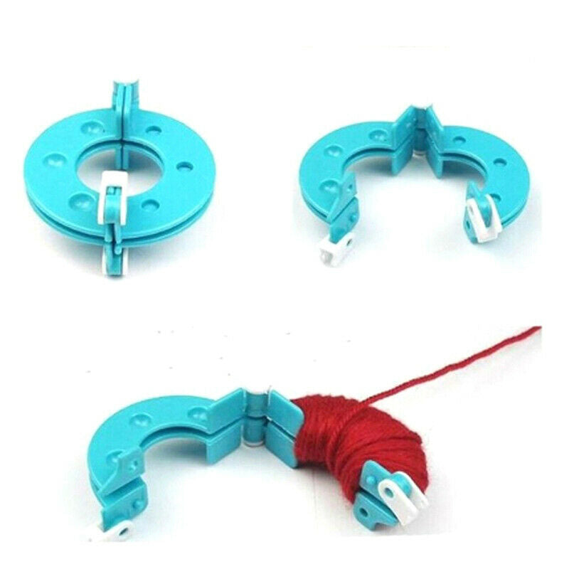 Wool Pom Maker Fluff Ball Weaver Needle Knitting Tool Plastic 8 Pcs(4 Pai.l8