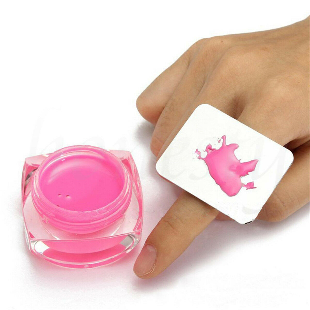 Mini Finger Nail Art Mixing Palette Accessory For Free Hand Manicure Ring Tools