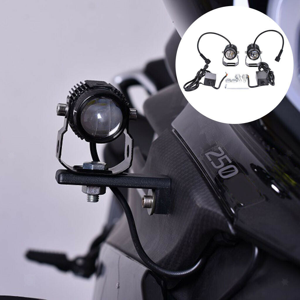 1 Pair Auxiliary Lights LED Fog Lights Flood White Yellow Fits for E-Bicycle