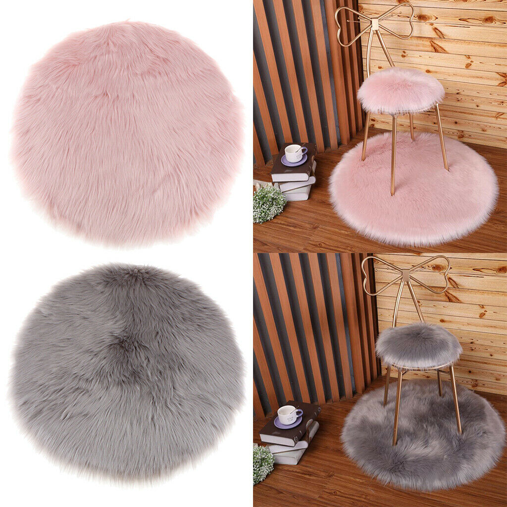 Different Colors Faux Fur Seat Cushion Pad, Artificial Plush Seat Mat