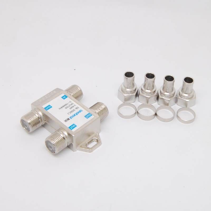 3WAY CABLE TV SPLITTER 5-1000MH Digital Analogue Satellite Coaxial Out Connector